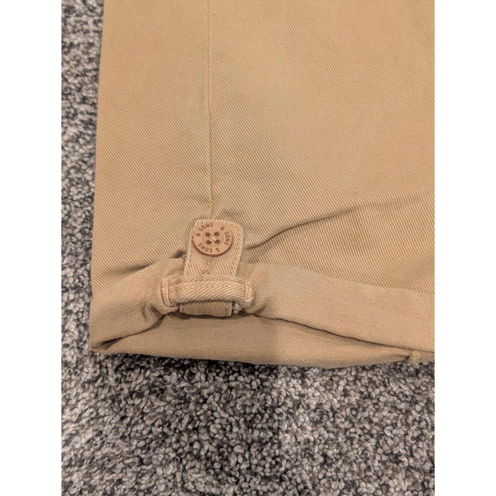 &Sons Trading Co Men’s 32 Tan Khaki Cotton Chino Trousers Cinch Back Workwear — image 3 of 5